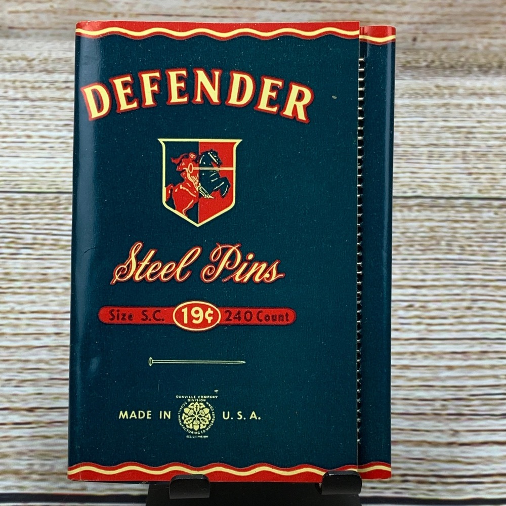 Defender Steel Pins Vintage Sewing Crafting Supplies 240 pc Carded Made in USA